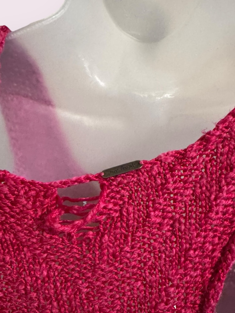 Free People Knit Tank Top Sleeveless Textured Pink Size S - Picture 4 of 7